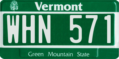 VT license plate WHN571