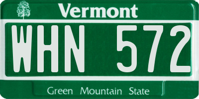 VT license plate WHN572