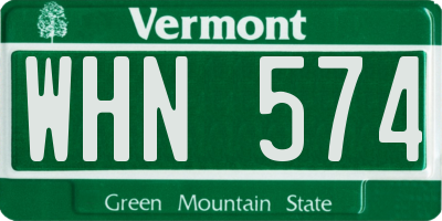 VT license plate WHN574