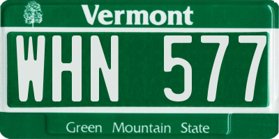 VT license plate WHN577