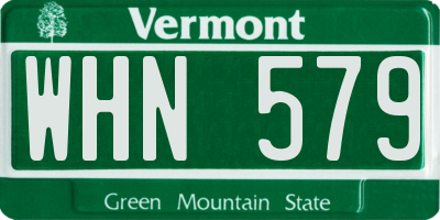 VT license plate WHN579