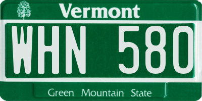 VT license plate WHN580