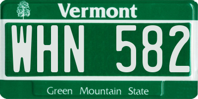 VT license plate WHN582