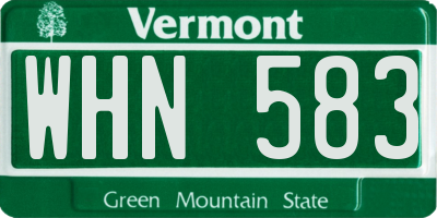 VT license plate WHN583