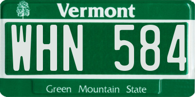 VT license plate WHN584