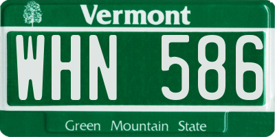 VT license plate WHN586