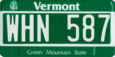 VT license plate WHN587