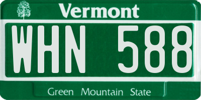 VT license plate WHN588