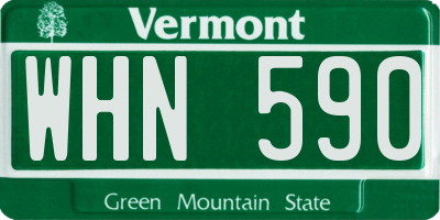 VT license plate WHN590