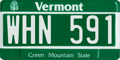 VT license plate WHN591