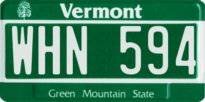 VT license plate WHN594