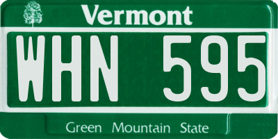 VT license plate WHN595