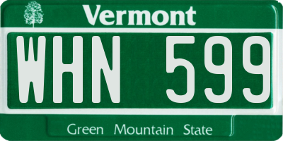 VT license plate WHN599