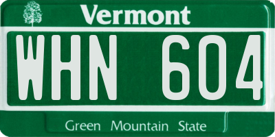 VT license plate WHN604
