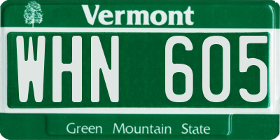 VT license plate WHN605
