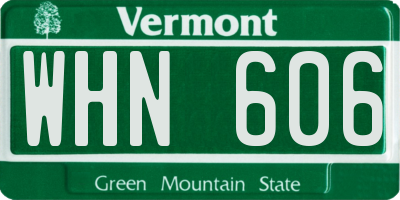 VT license plate WHN606