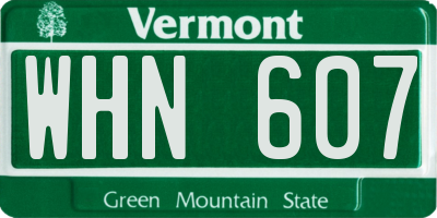 VT license plate WHN607