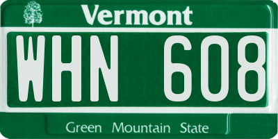 VT license plate WHN608