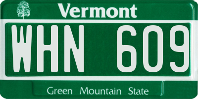 VT license plate WHN609