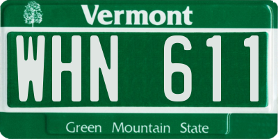 VT license plate WHN611
