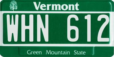 VT license plate WHN612