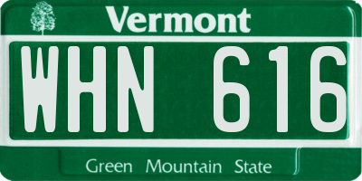 VT license plate WHN616