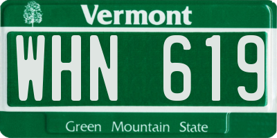 VT license plate WHN619