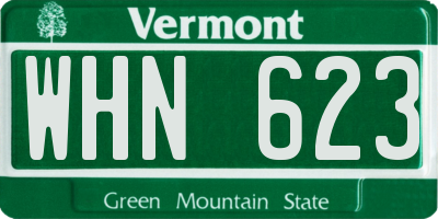 VT license plate WHN623