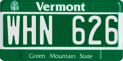 VT license plate WHN626