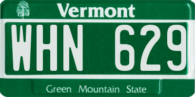 VT license plate WHN629