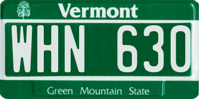 VT license plate WHN630