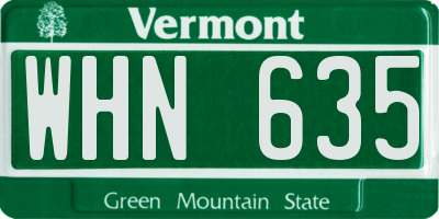 VT license plate WHN635