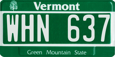 VT license plate WHN637