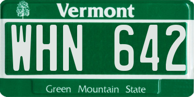 VT license plate WHN642
