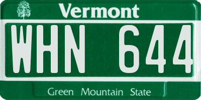 VT license plate WHN644