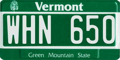 VT license plate WHN650