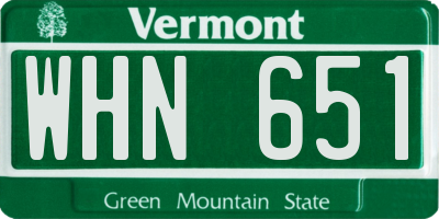 VT license plate WHN651