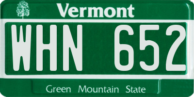 VT license plate WHN652