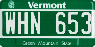 VT license plate WHN653