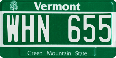 VT license plate WHN655
