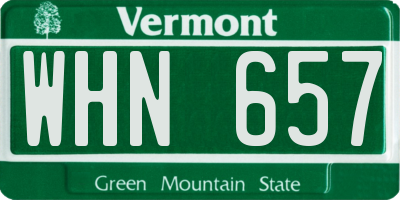VT license plate WHN657