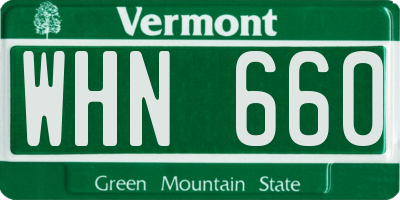 VT license plate WHN660
