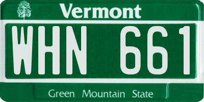 VT license plate WHN661