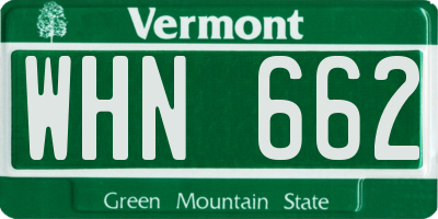 VT license plate WHN662