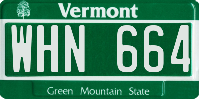 VT license plate WHN664