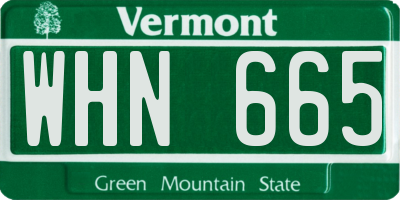 VT license plate WHN665