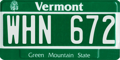 VT license plate WHN672