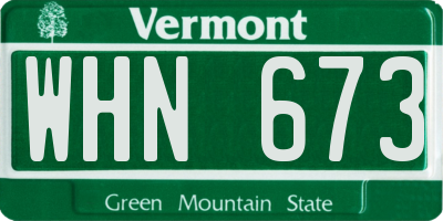 VT license plate WHN673