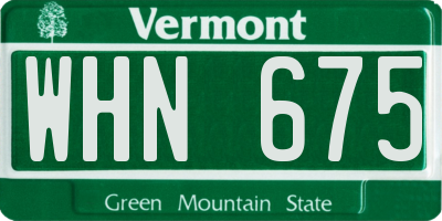 VT license plate WHN675