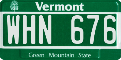VT license plate WHN676